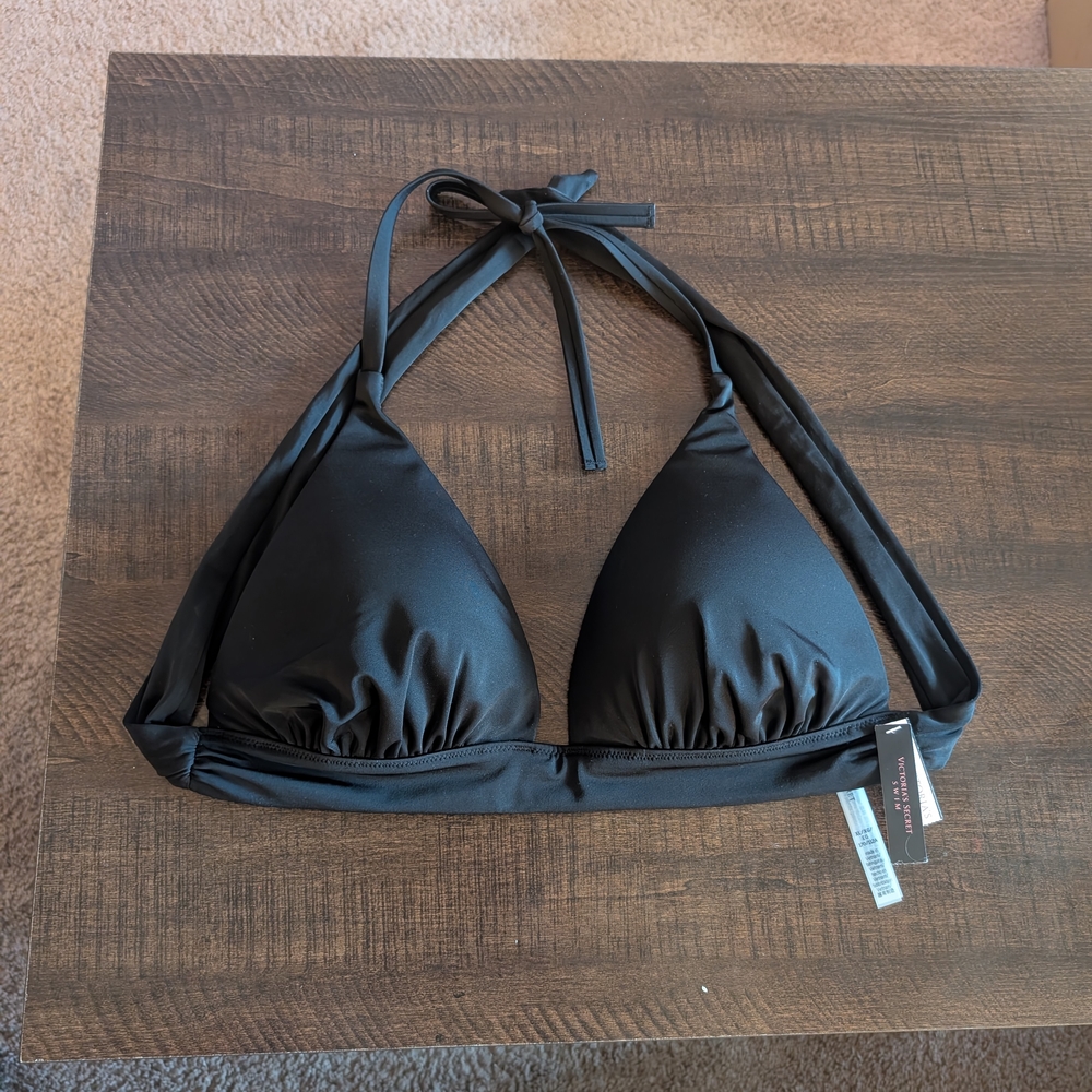 Victoria's Secret New Havana PushUp Triangle Swim Bikini Top. Sz XL. Black